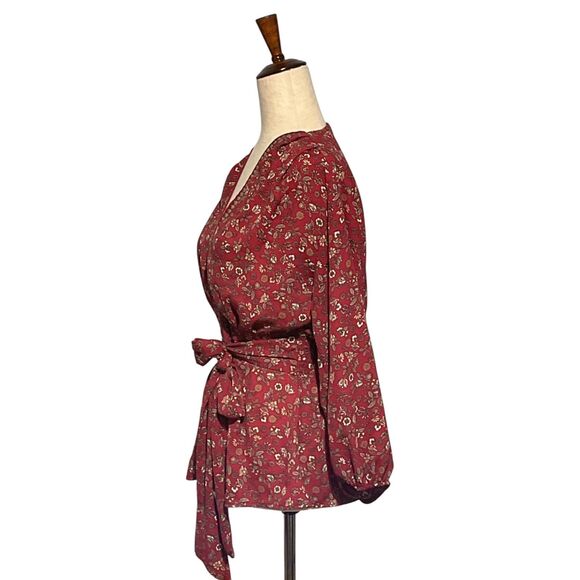 Max Studio Women's Tie Front Crepe Blouse - Picture 6 of 10